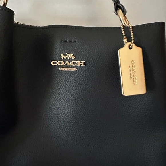 Coach Black Leather Shoulder Bag - Picture 2 of 5